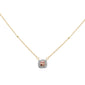 .25ct G SI 14K Yellow Gold Diamond & Pink Tourmaline Pendant Necklace 16+2" Ext