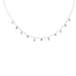 <span style="color:purple">SPECIAL!</span> .88ct G SI 14K White Gold Diamond & Aquamarine Pendant Necklace 16+2" Ext
