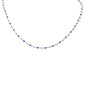 <span style="color:purple">SPECIAL!</span> 3.28ct G SI 14K White Gold Diamond & Blue Sapphire Necklace 16"Long