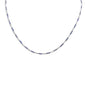 <span style="color:purple">SPECIAL!</span> 2.15ct,2.84ct G SI 14K White Gold Diamond & Blue Sapphire Tennis Necklace 16+2" Ext