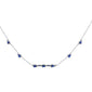 <span style="color:purple">SPECIAL!</span> 1.65ct G SI 14K White Gold Blue Sapphire Pendant Necklace 16+2" Ext
