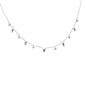 <span style="color:purple">SPECIAL!</span> .69ct G SI 14K White Gold Diamond & Aquamarine Gemstone Necklace 16+2" Ext
