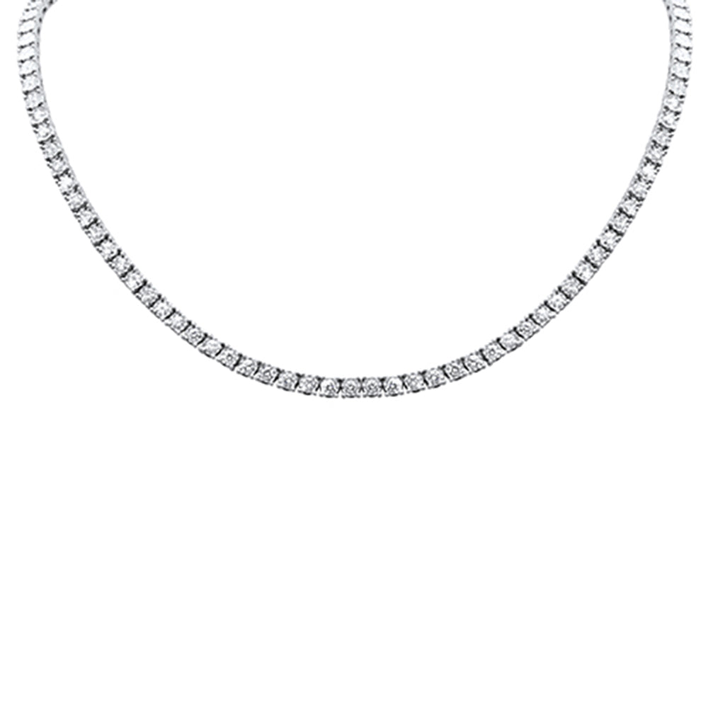<span style="color:purple">SPECIAL!</span>  3.98ct G SI 14K White Gold Diamond Miracle Setting Tennis Necklace 14 + 3" Ext