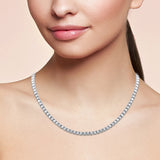 <span style="color:purple">SPECIAL!</span>  3.98ct G SI 14K White Gold Diamond Miracle Setting Tennis Necklace 14 + 3" Ext