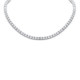  5.47ct G SI 14K White Gold Miracle Setting Round Diamond Tennis Necklace 14" + 2" Ext