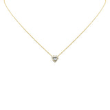 .18ct G SI 14K Yellow Gold Diamond Heart Shaped Pendant Necklace 16" + 2" Ext