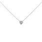 <span style="color:purple">SPECIAL!</span> .18ct G SI 14K White Gold Diamond Heart Shaped Pendant Necklace 16" + 2" Ext
