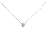 .18ct G SI 14K White Gold Diamond Heart Shaped Pendant Necklace 16" + 2" Ext