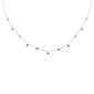 <span style="color:purple">SPECIAL!</span> .31ct G SI 14K White Gold Diamond & Aquamarine Gemstone Necklace 16" + 2" Ext