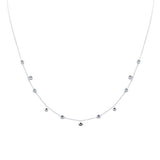 <span style="color:purple">SPECIAL!</span>.30ct G SI 14K White Gold Aquamarine Gemstone Necklace 18+ 2" Long