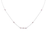<span style="color:purple">SPECIAL!</span> .45ct G SI 14K White Gold Pink Tourmaline Gemstone Necklace 18"Long