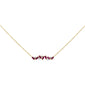 <span style="color:purple">SPECIAL!</span> 1.14ct G SI 14K Yellow Gold Diamond & Ruby Bar Pendant Necklace  14" + 2" Ext