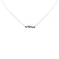 <span style="color:purple">SPECIAL!</span>  1.33ct G SI 14K White Gold Diamond & Blue Sapphire Gemstone Necklace 14" + 2" Ext
