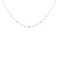 <span style="color:purple">SPECIAL!</span>  .50ct G SI 14K White Gold Diamond & Aquamarine Gemstone Necklace 16" + 2" Ext