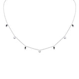 <span>DIAMOND CLOSEOUT! </span>  .65ct G SI 14K White Gold Diamond & Blue Sapphire Gemstone Necklace 16" + 2" Ext