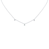 .08ct G SI 14K White Gold Diamond Aquamarine Gemstone Necklace 16" + 2" Ext