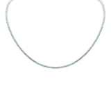 4.08ct G SI 14K White Gold Diamond Aquamarine Tennis Bracelet 12+4" Ext