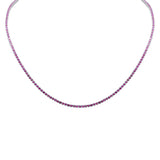 <span style="color:purple">SPECIAL!</span> 4.44ct G SI 14K White Gold Ruby Gemstone Tennis Necklace 12+4" Ext