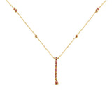 .20ct G SI 14K Yellow Gold Pink Sapphire Drop Necklace 16+2" Ext