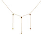 <span style="color:purple">SPECIAL!</span> .19ct G SI 14K Yellow Gold Multi Color Gemstone Dangling Necklace 16+2" Ext