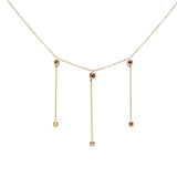 <span>¡LIQUIDACIÓN DE DIAMANTES! </span> .19ct G SI 14K Collar colgante de oro amarillo con piedras preciosas multicolores de 16+2" Ext