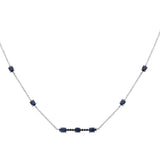 <span style="color:purple">SPECIAL!</span> 1.46ct G SI 14K White Gold Blue Sapphire Pendant Necklace 16+2" Ext
