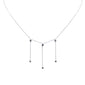 <span style="color:purple">SPECIAL!</span> .20ct G SI 14K White Gold Blue Sapphire Dangling Necklace 16+2" Ext