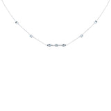 <span style="color:purple">SPECIAL!</span> 1.01ct G SI 14K White Gold Diamond & Aquamarine Pendant Necklace 16+2" Ext