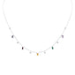 <span style="color:purple">SPECIAL!</span> .88ct G SI 14K White Gold Diamond & Multi Color Gemstone Necklace 16+2" Ext