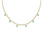 <span style="color:purple">SPECIAL!</span> 2.41ct G SI 14K Yellow Gold Diamond & Emerald Gemstone Cuban Chain Necklace 13+3" Ext