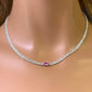 <span style="color:purple">SPECIAL!</span> 2.38ct G SI 14K White Gold Diamond & Pink Sapphire Gemstone Chain Necklace 13+3" Long