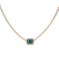 <span style="color:purple">SPECIAL!</span> 3.79ct G SI 14K Yellow Gold Diamond & Natural Green Emerald Gemstone Necklace