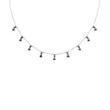2.07ct G SI 14K White Gold Blue Sapphire Necklace 16 + 2" Ext