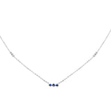 <span>DIAMOND CLOSEOUT! </span> .32ct G SI 14K White Gold Diamond & Blue Sapphire Pendant Necklace 16 + 2" Ext