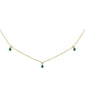.56ct G SI 14K Yellow Gold Diamond & Emerald Pendant Necklace 16 + 2" Ext