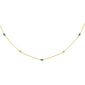 .33ct G SI 14K Yellow Gold Diamond & Emerald Pendant Necklace 16 + 2" Ext