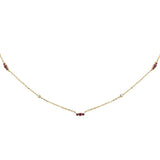 .29ct G SI 14K Yellow Gold Diamond & Ruby Pendant Necklace 16 + 2" Ext