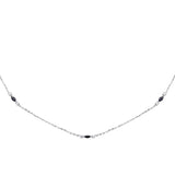 <span>DIAMOND CLOSEOUT! </span> .40ct G SI 14K White Gold Diamond & Blue Sapphire Pendant Necklace 16 + 2" Ext