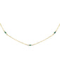 .32ct G SI 14K Yellow Gold Diamond & Emerald Pendant Necklace 16 + 2" Ext