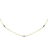.32ct G SI 14K Yellow Gold Diamond & Emerald Pendant Necklace 16 + 2" Ext