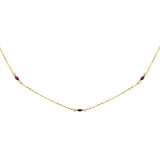 .34ct G SI 14K Yellow Gold Diamond & Ruby Pendant Necklace 16 + 2" Ext