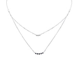 Collar con colgante de oro blanco de 14K con diamante de 0,29 qt G SI y zafiro azul de 16 + 2" (extensión)