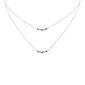 .29ct G SI 14K White Gold Diamond & Blue Sapphire Pendant Necklace 16 + 2" Ext