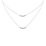 <span>DIAMOND CLOSEOUT! </span> .29ct G SI 14K White Gold Diamond & Blue Sapphire Pendant Necklace 16 + 2" Ext