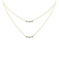 .22ct G SI 14K Yellow Gold Diamond & Emerald Pendant Necklace 16 + 2" Ext