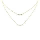 <span>DIAMOND CLOSEOUT! </span> .22ct G SI 14K Yellow Gold Diamond & Emerald Pendant Necklace 16 + 2" Ext