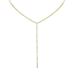 <span style="color:purple">SPECIAL!</span> 2.48ct G SI 14K Yellow Gold Emerald Gemstone Lariat Tennis Necklace 14 + 4" Ext
