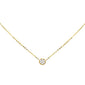 .13ct G SI 14K Yellow Gold Diamond Round Pendant Necklace 16+2" Long