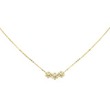 <span>DIAMOND CLOSEOUT! </span> .13ct G SI 14K Yellow Gold Diamond Flower Pendant Necklace 16+2" Long