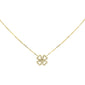 <span style="color:purple">SPECIAL!</span> .18ct G SI 14K Yellow Gold Diamond Clover Leaf Pendant Necklace 16+2" Long